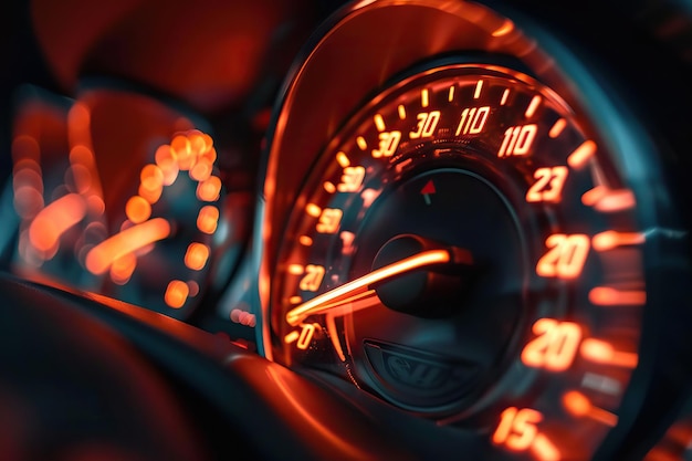 Car speedometer High speed on a car speedometer and motion blur
