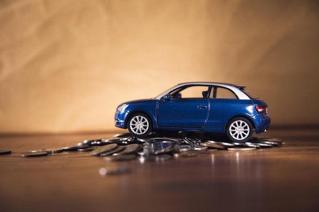 Car on stack of coins