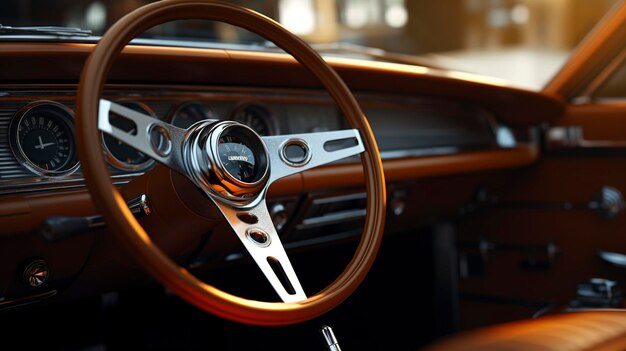 Car Steering Wheel and Dashboard
