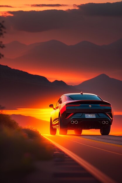 car_sunset_on_background_1 jpg
