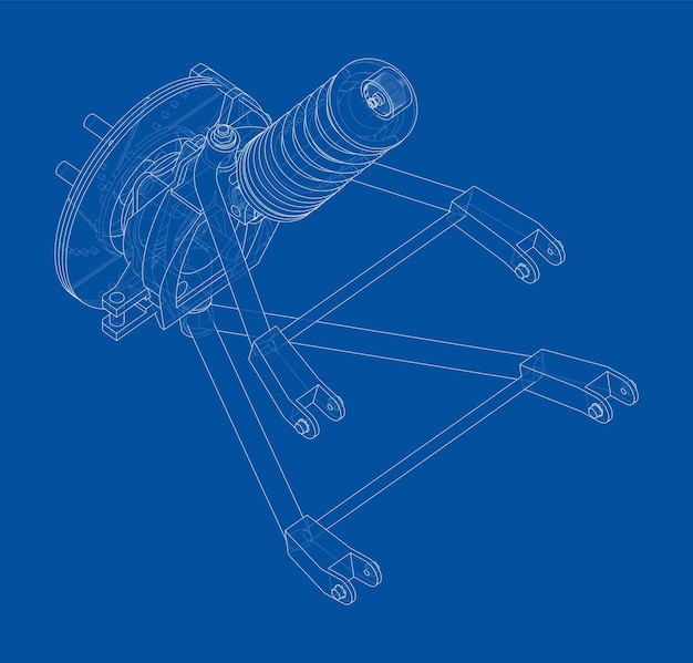 Photo car suspension with shock absorber