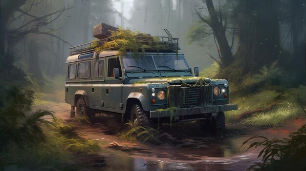 Автомобиль с надписью Land Rover.