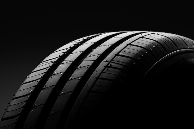 Photo car tire on black