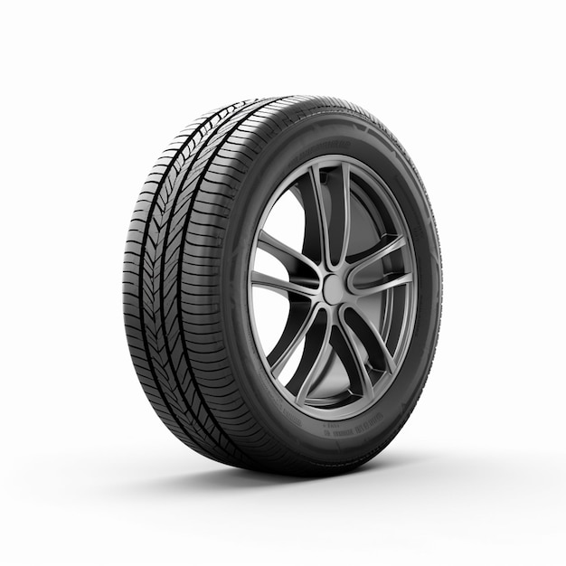 Car tire isolated on a white background 3d rendering on white background generated with ai