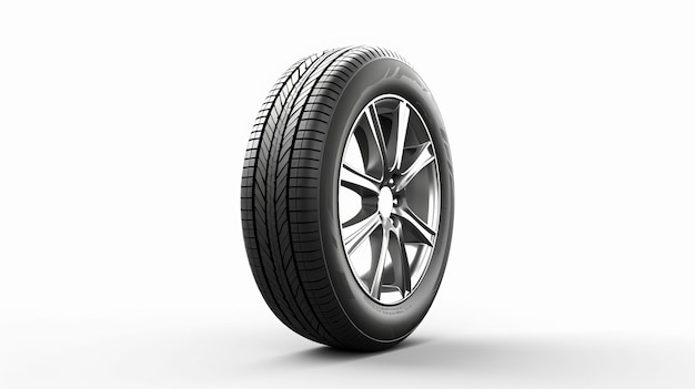 Car tire isolated on white background Generative AI