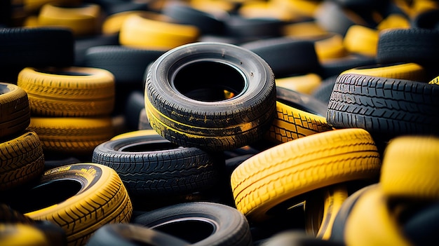 car tires in the forest