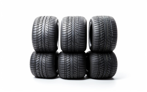 Car Tires Isolated on White Background