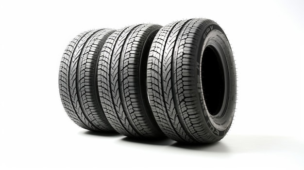 Car tires white background