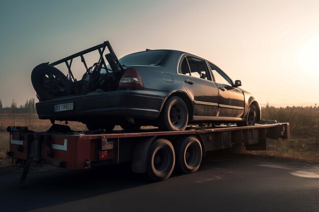 Автомобиль, эвакуатор, транспортный трафик, автомобильная авария, авария