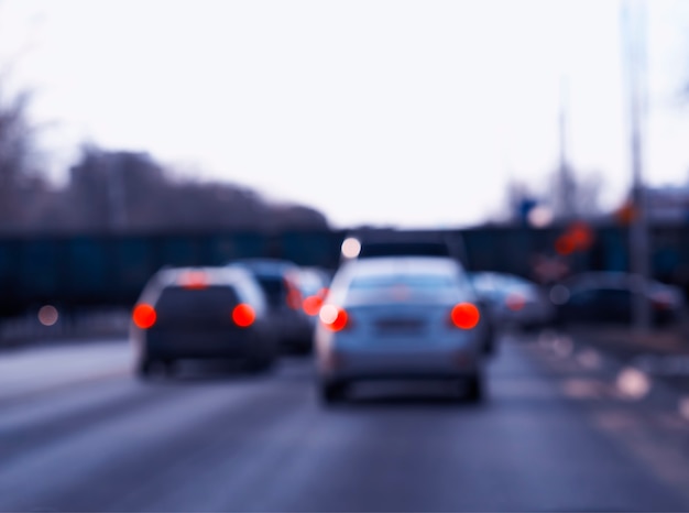 Car traffic on highway bokeh background hd