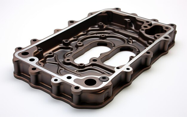 Photo a car transmission pan gasket against a white background