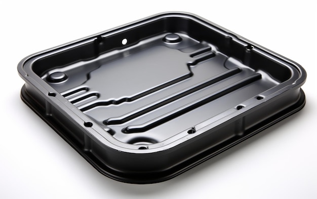 Photo a car transmission pan gasket against a white background