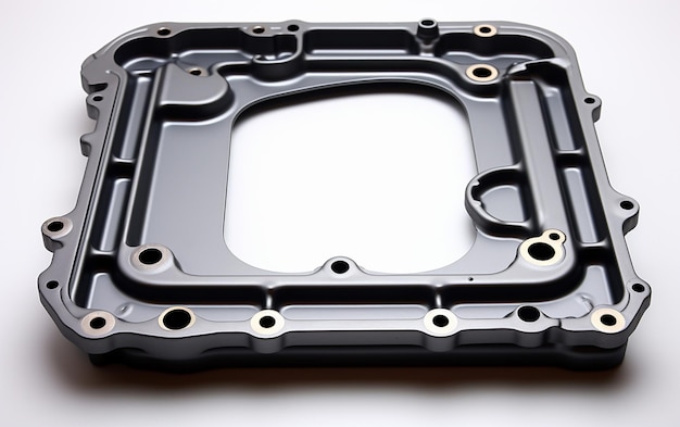 Photo a car transmission pan gasket against a white background