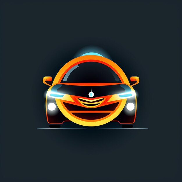 Photo car vector 2d logo minimal icon