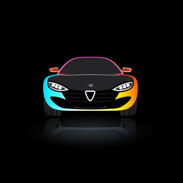Photo car vector 2d logo minimal icon