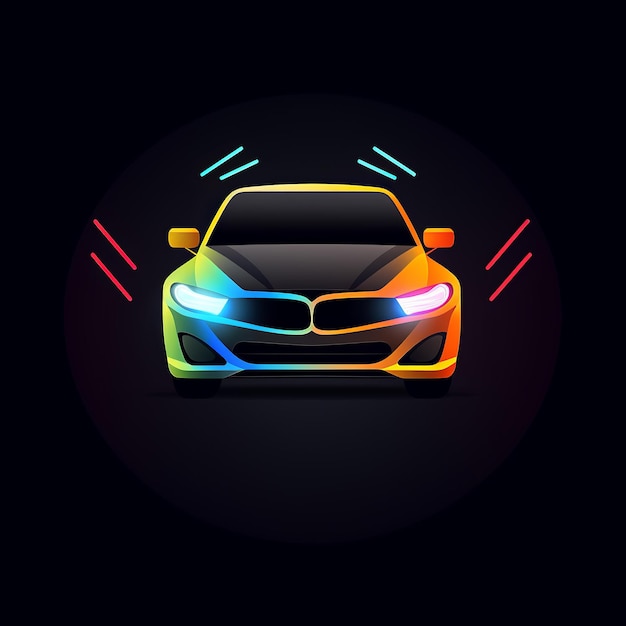 Photo car vector 2d logo minimal icon