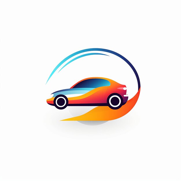 Photo car vector 2d logo minimal icon