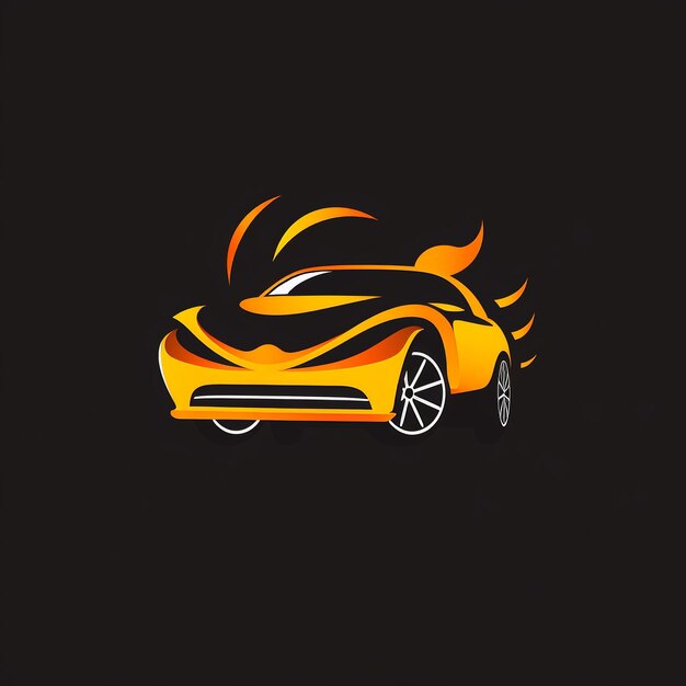 Photo car vector 2d logo minimal icon