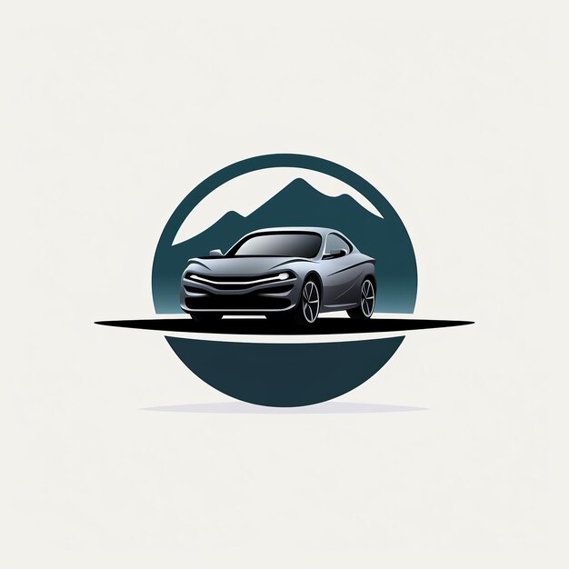 Photo car vector 2d logo minimal icon