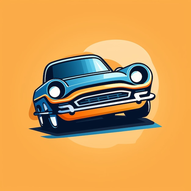 Photo car vector 2d logo minimal icon