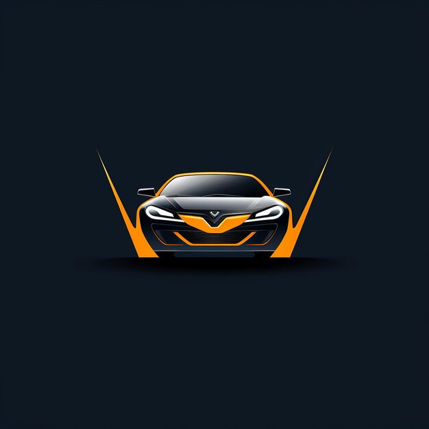 Photo car vector 2d logo minimal icon