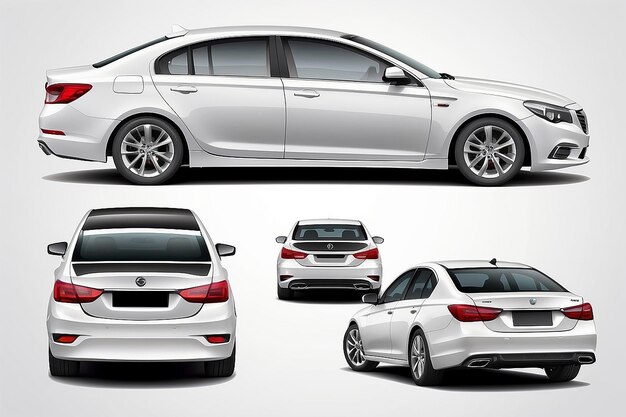 Car vector template on white background Business sedan isolated