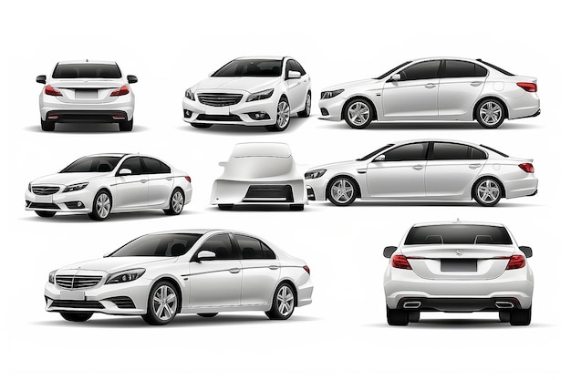 Car vector template on white background Business sedan isolated