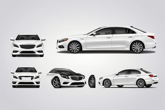 Car vector template on white background Business sedan isolated