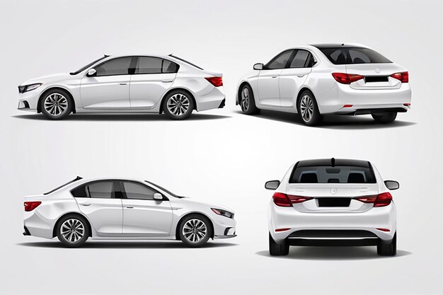 Car vector template on white background Business sedan isolated