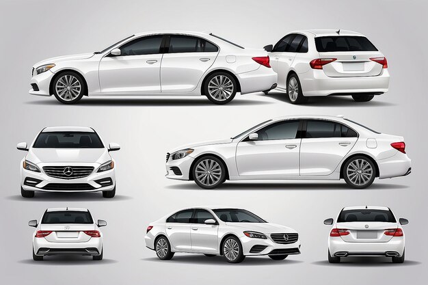 Car vector template on white background Business sedan isolated