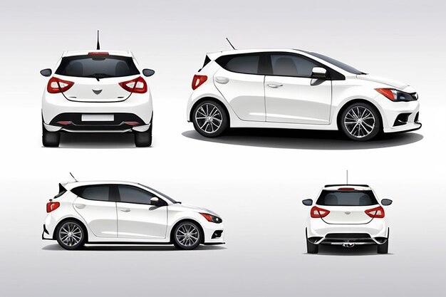 Car vector template on white background Hatchback isolated