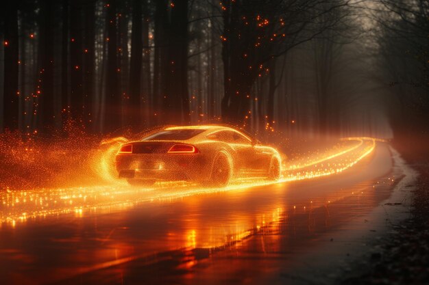 Автомобильные обои футуристические автомобильные обои с фантастическим световым эффектом на заднем плане
