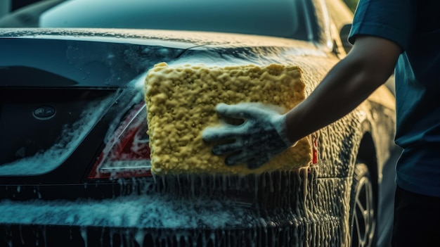 Car washing Illustration AI GenerativexA