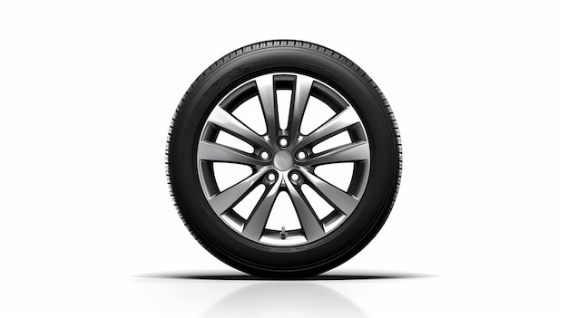 Car wheel isolated on white background Generative AI