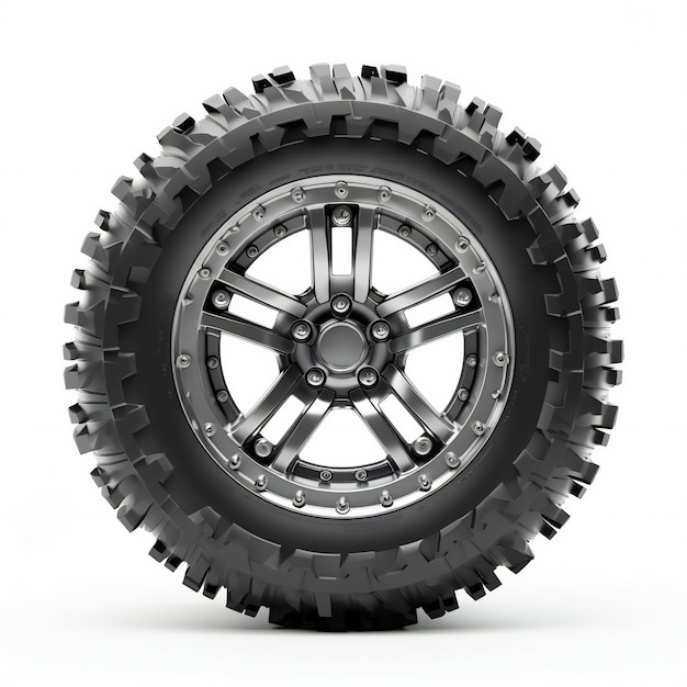 Car wheel isolated on a white background