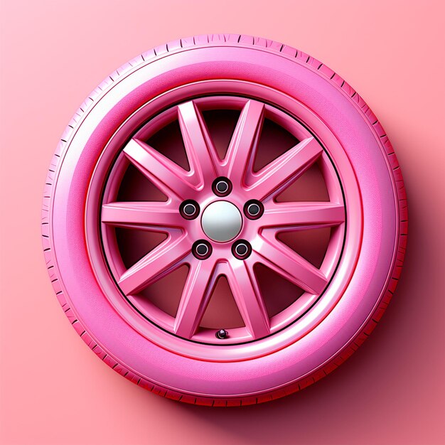 Photo car wheel pastel background ai generated image