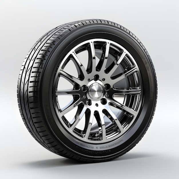 car wheel on white background