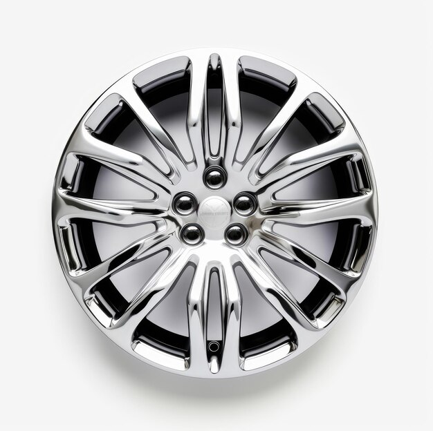 Photo car wheel in white background