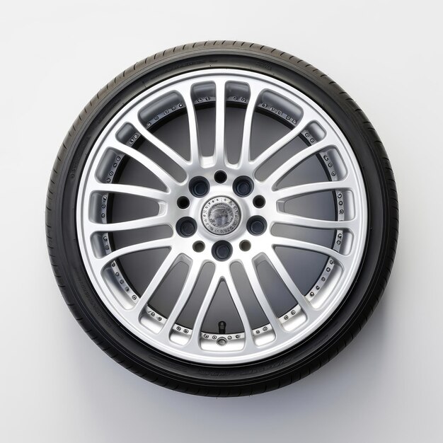 Car wheel in white background