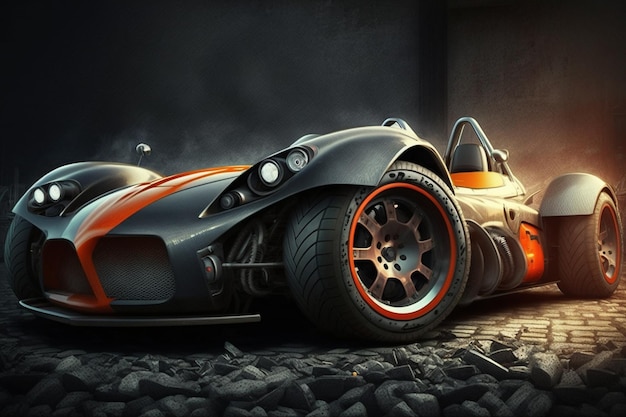 3D rendering, Sports Car Racing on race track, Car wheel drifting, Generative Ai 24444592 Stock Photo at Vecteezy