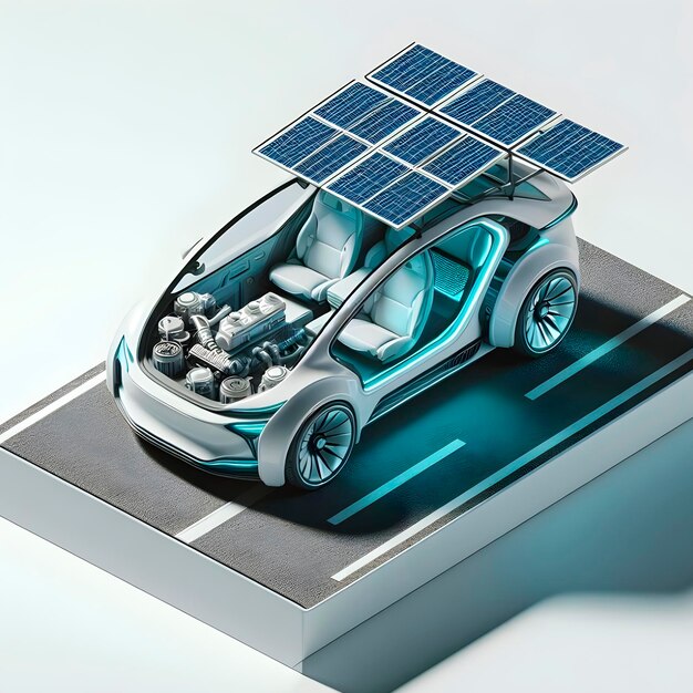 Photo a car with the hood open and the solar on the top