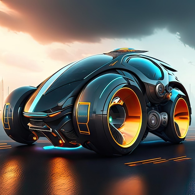 Photo car with super futuristic design concept generative ai