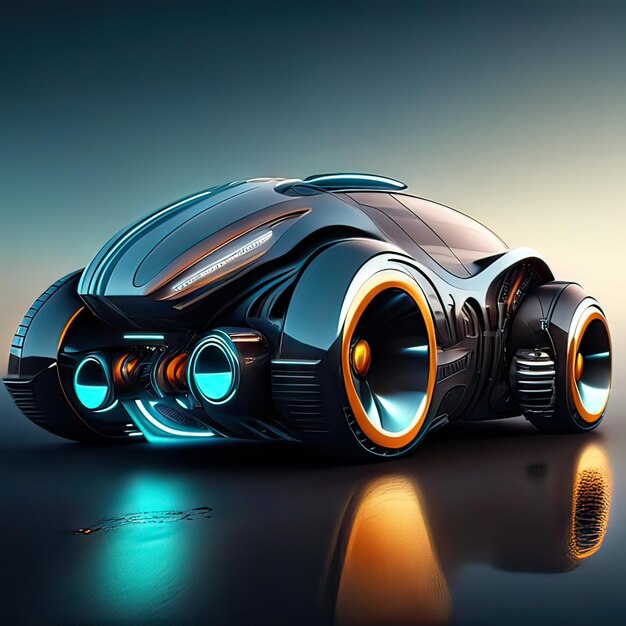 Car with super futuristic design concept Generative AI