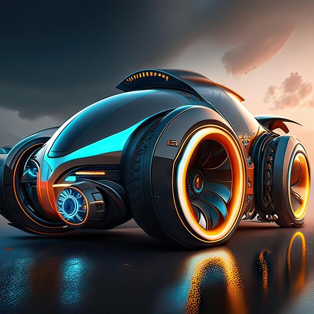 Car with super futuristic design concept Generative AI