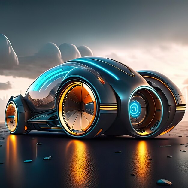 Car with super futuristic design concept Generative AI