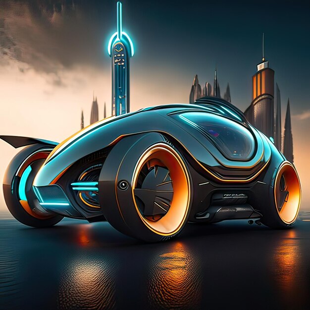 Car with super futuristic design concept Generative AI