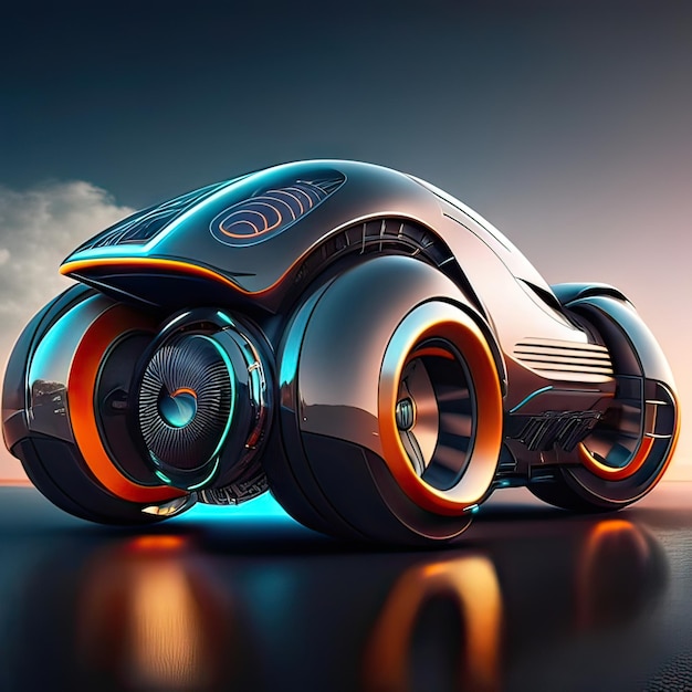 Car with super futuristic design concept Generative AI