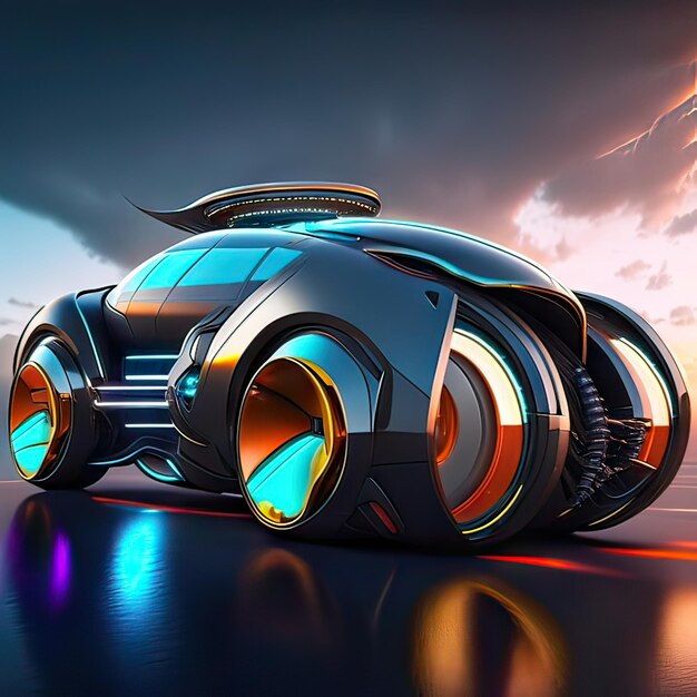 Foto auto con un concetto di design super futuristico generative ai