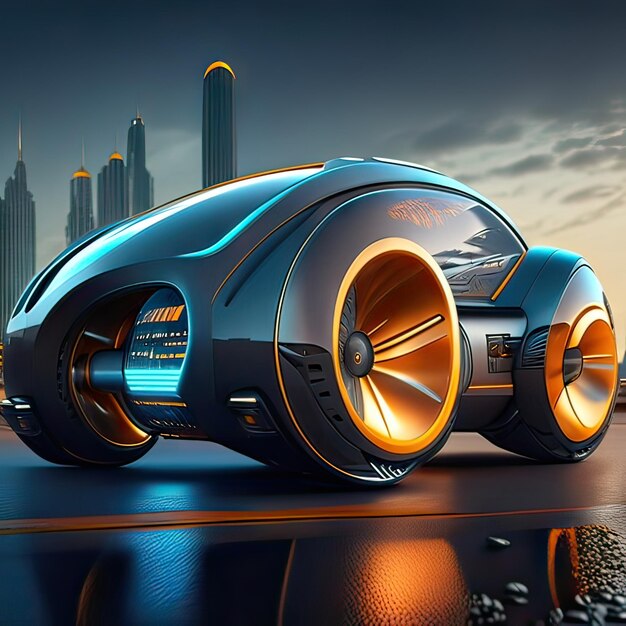 Photo car with super futuristic design concept generative ai