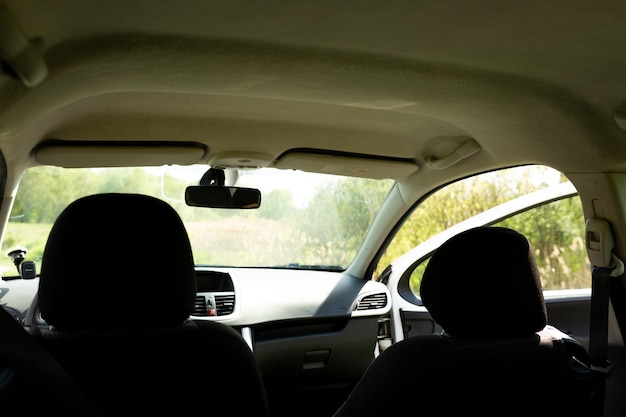 A car with a window that says toyota on the front.